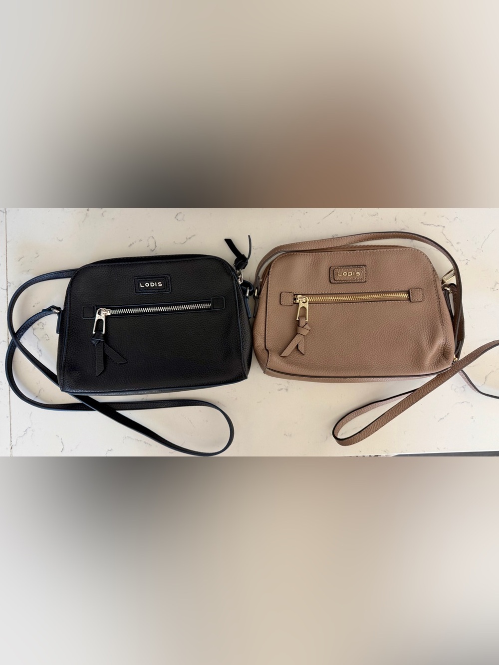Lodis Crossbody Bag - Black and Taupe